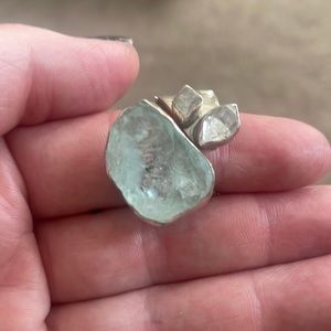 Lilly Barrack Green Aquamarine with Herkimer diamonds